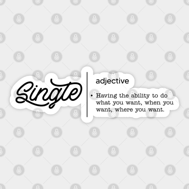 Single Adjective Anti Valentine Club Singles Club Sticker by Pop Cult Store